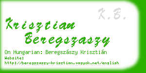 krisztian beregszaszy business card