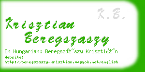 krisztian beregszaszy business card